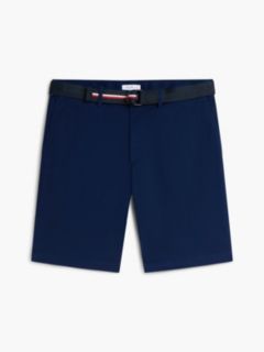 Denton Slim Straight Belted Chino Shorts — Blue 5