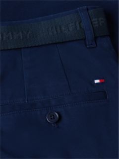 Denton Slim Straight Belted Chino Shorts — Blue 6