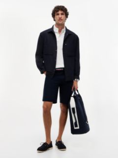 Denton Slim Straight Belted Chino Shorts — Blue 2