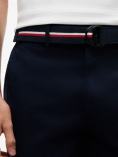 Denton Slim Straight Belted Chino Shorts — Blue 3