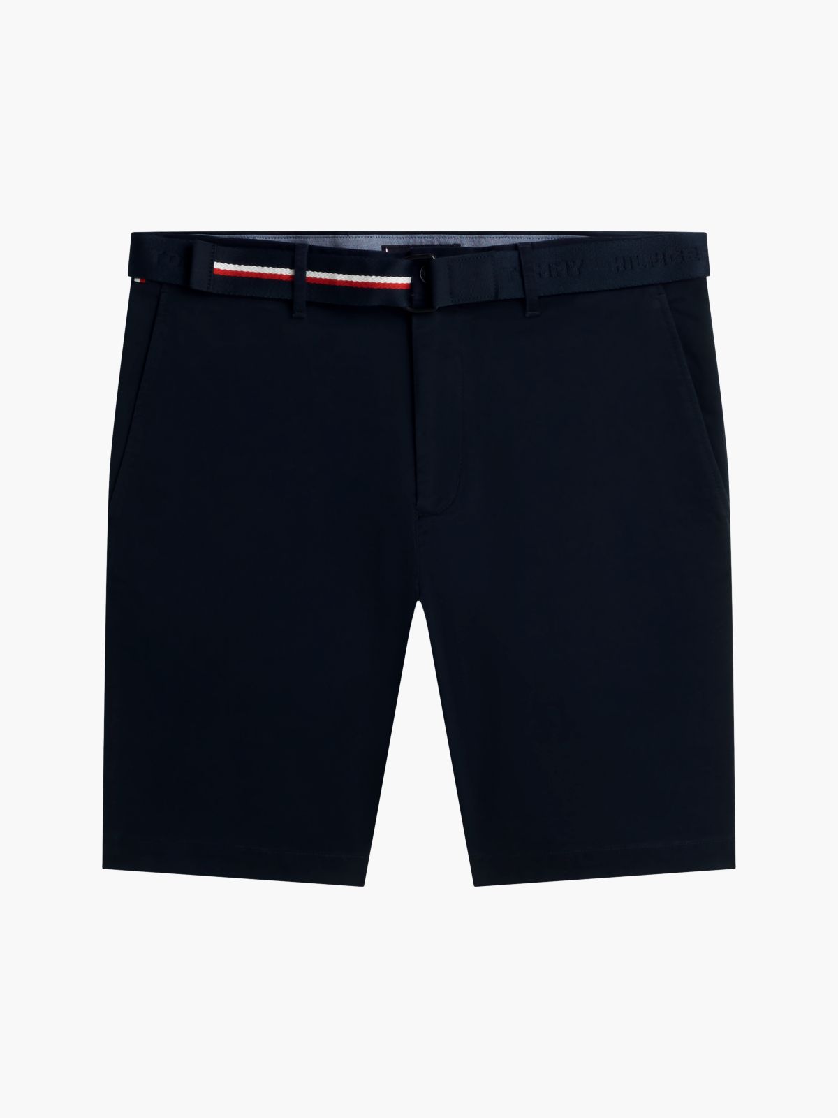 Denton Slim Straight Belted Chino Shorts — Blue