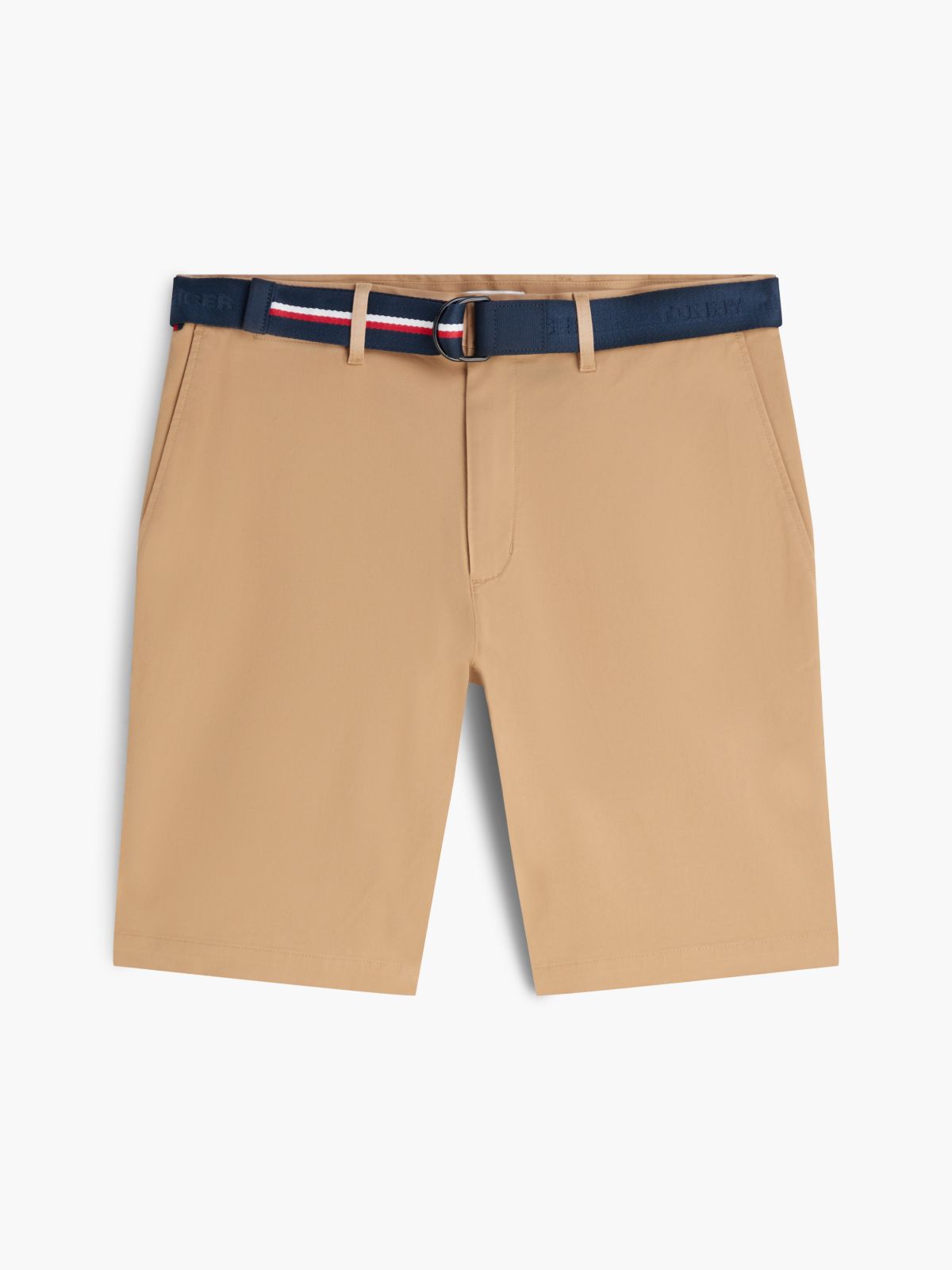 Denton Slim Straight Belted Chino Shorts — Brown