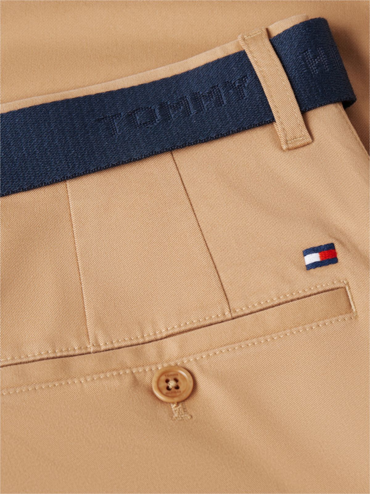 Denton Slim Straight Belted Chino Shorts — Brown