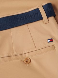 Denton Slim Straight Belted Chino Shorts — Brown 6
