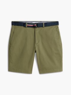 Denton Slim Straight Belted Chino Shorts — Green 5