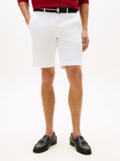 Denton Slim Straight Belted Chino Shorts — White 2