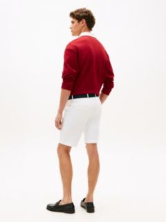 Denton Slim Straight Belted Chino Shorts — White 4