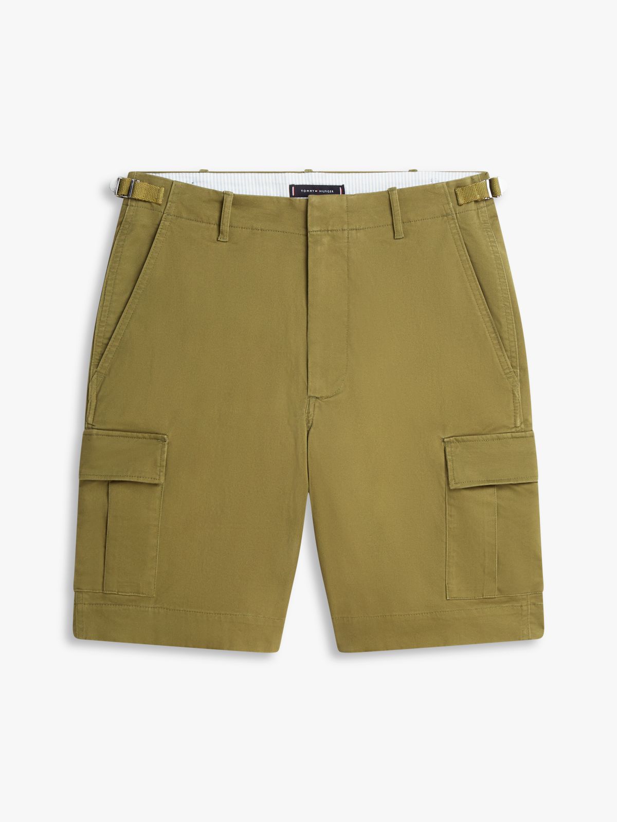 Twill Relaxed Cargo Shorts — Green