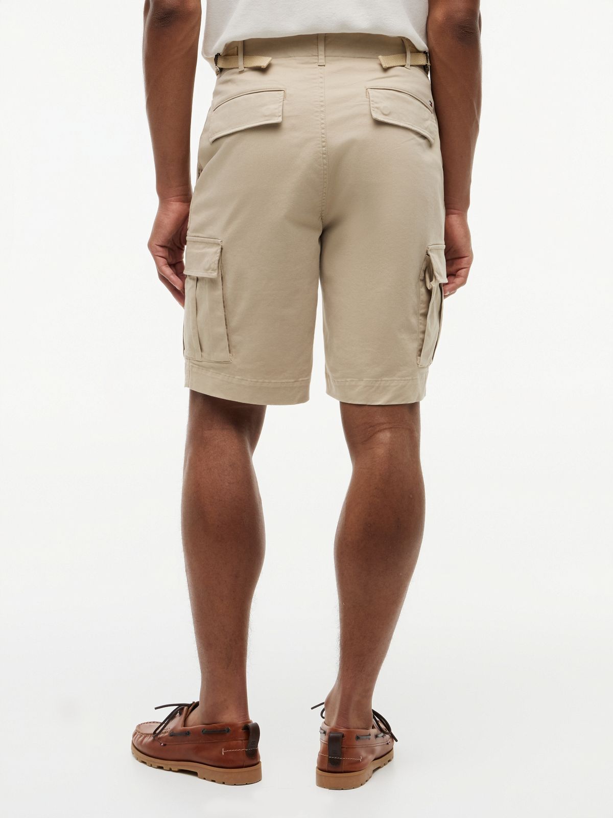 Twill Relaxed Cargo Shorts — Khaki