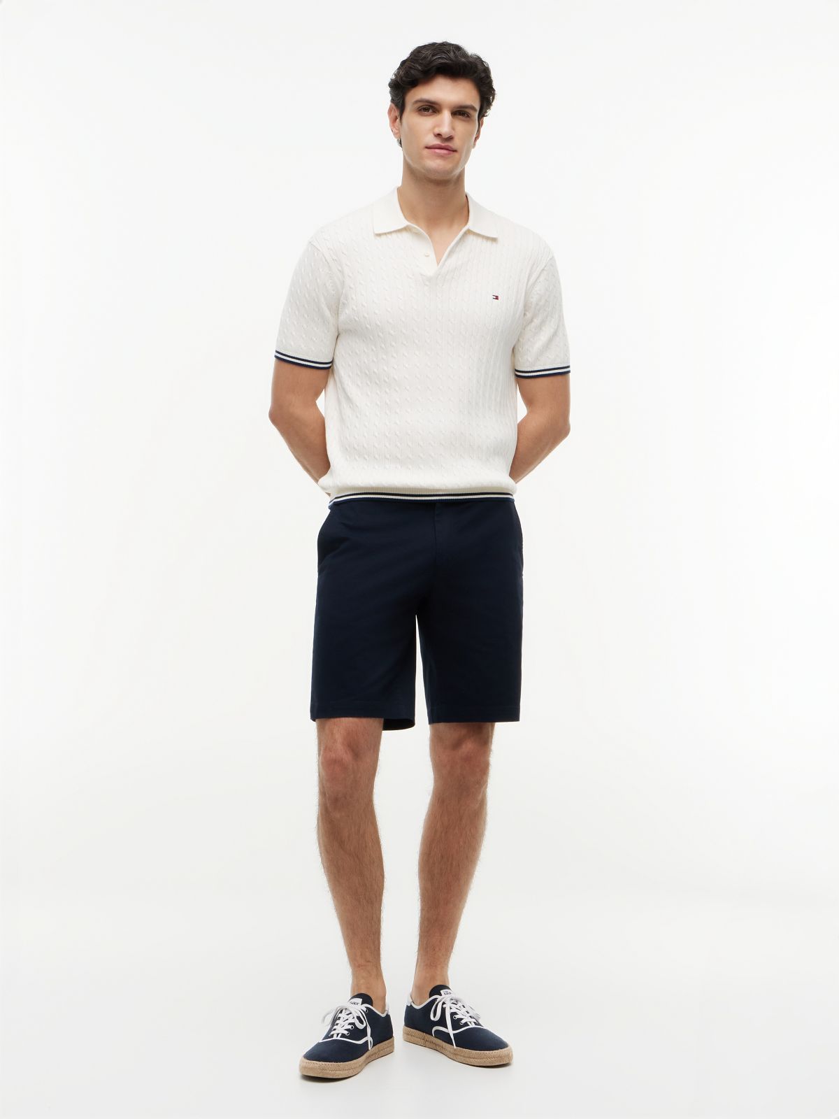 Denton Slim Straight Twill Chino Shorts — Blue