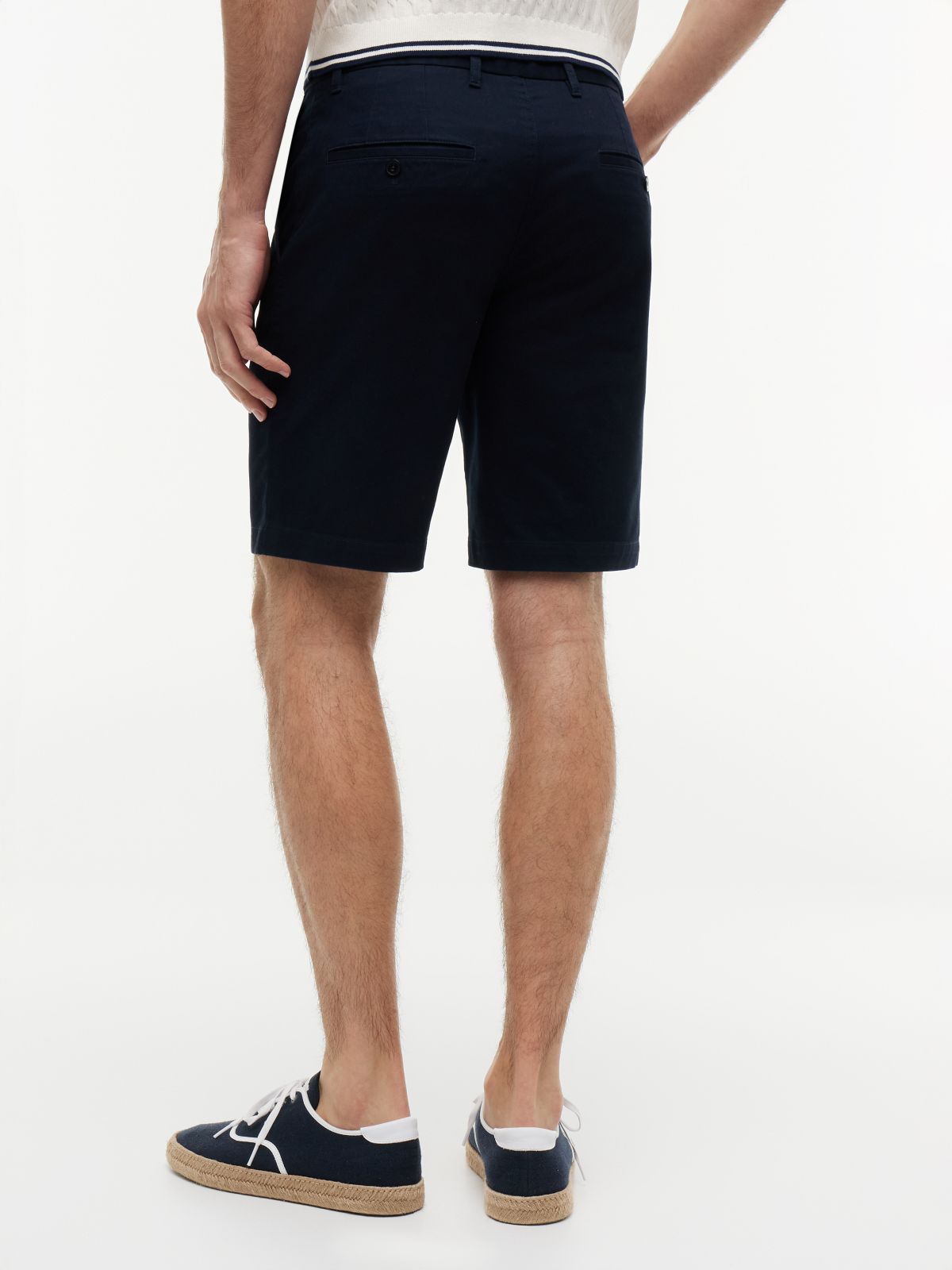 Denton Slim Straight Twill Chino Shorts — Blue
