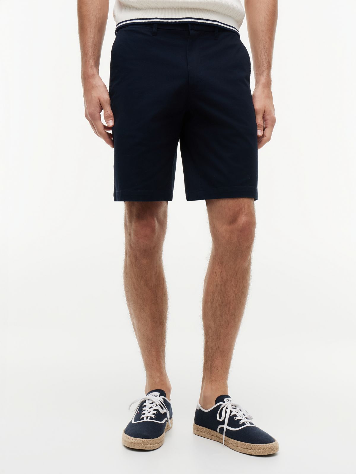 Denton Slim Straight Twill Chino Shorts — Blue