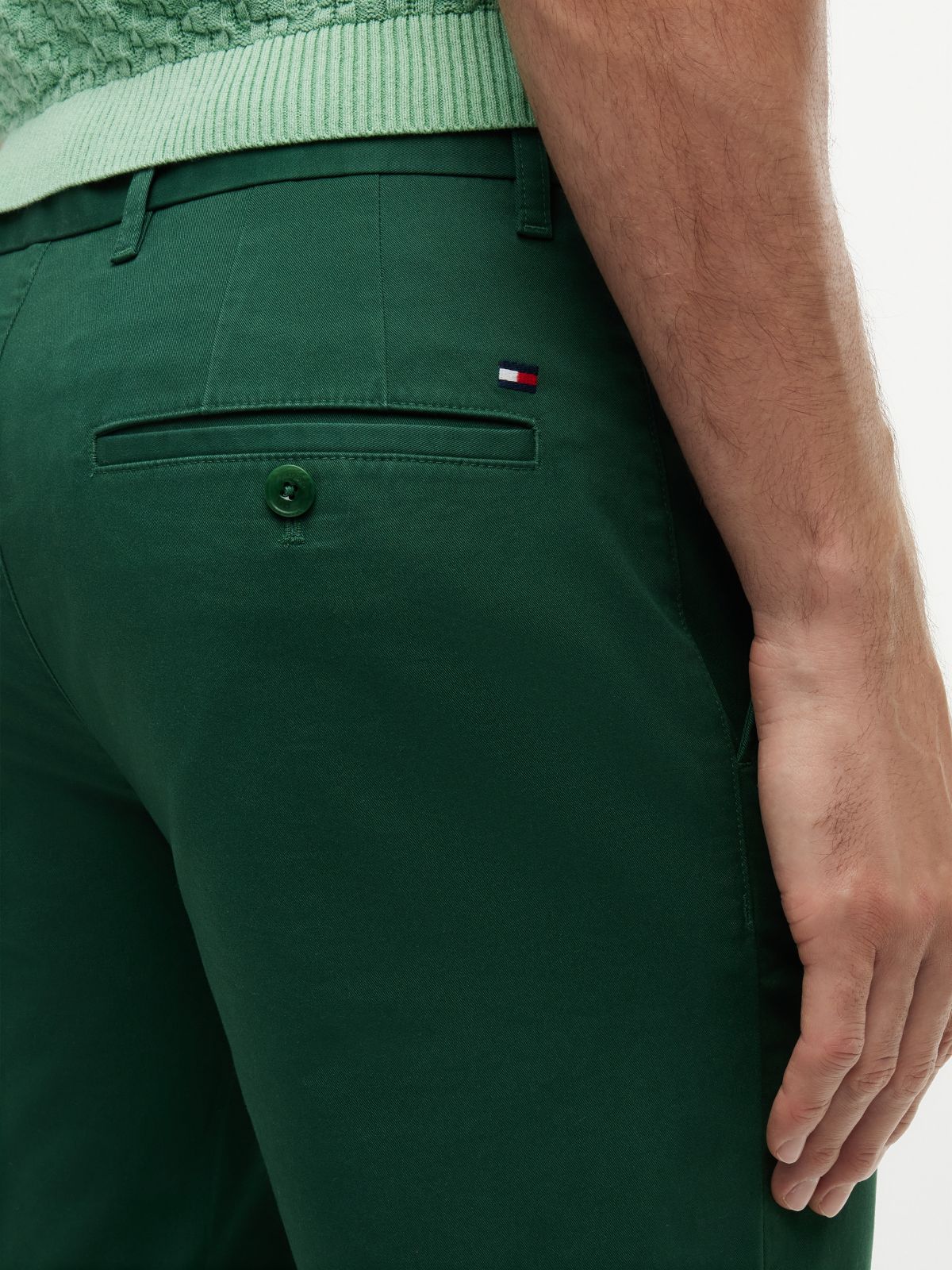 Denton Slim Straight Twill Chino Shorts — Green