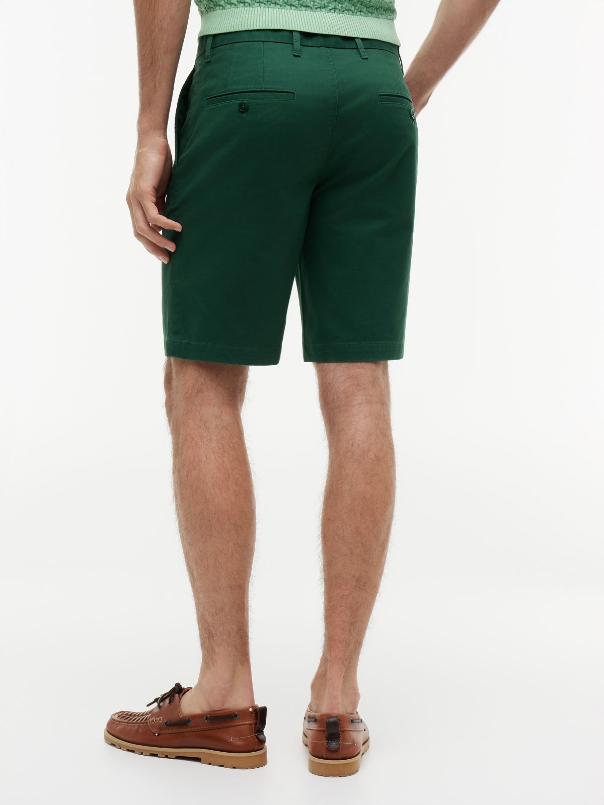 Denton Slim Straight Twill Chino Shorts — Green