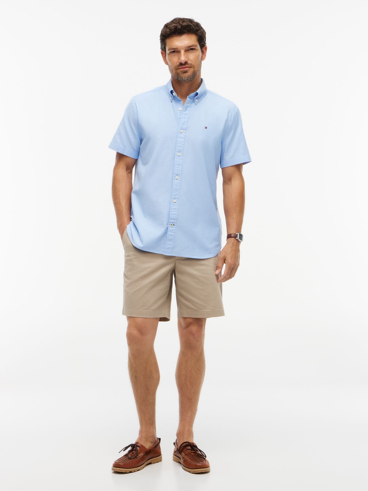 Dover Regular Straight Twill Chino Shorts — Khaki