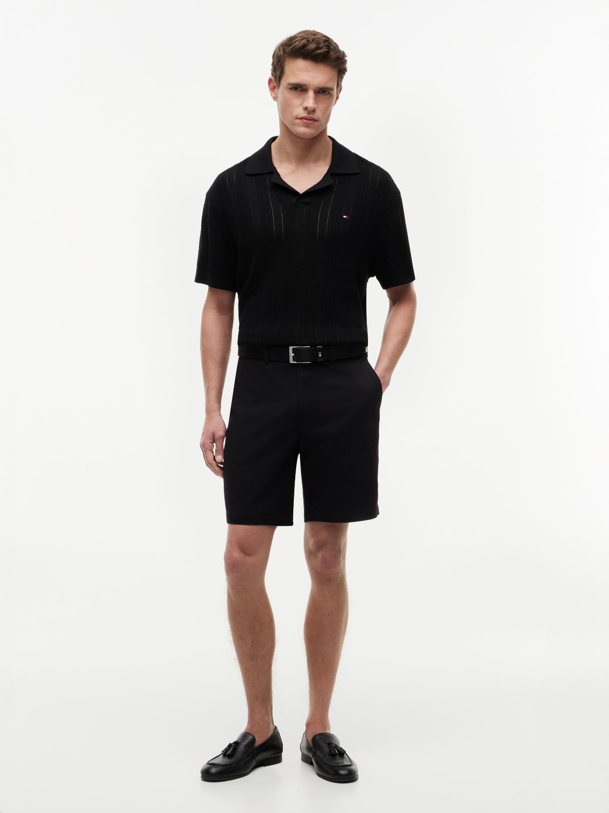 Dover Regular Straight Twill Chino Shorts — Black