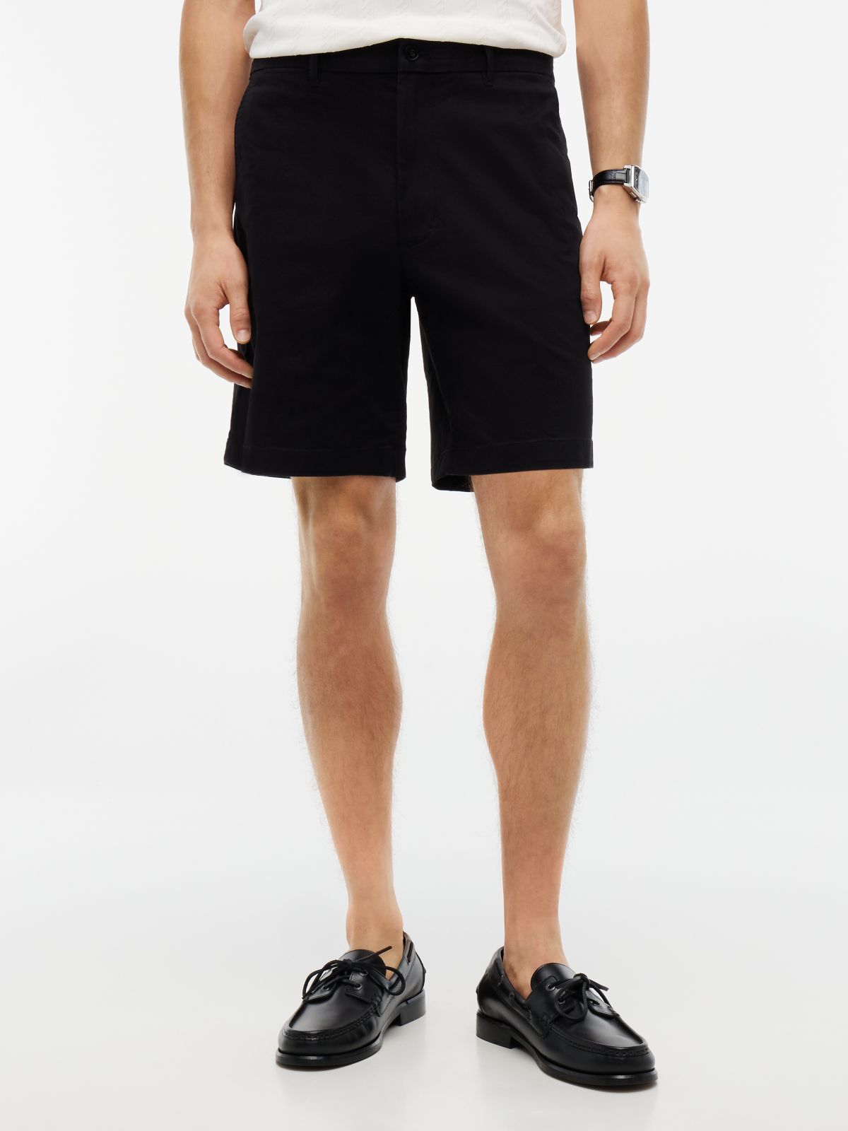Dover Regular Straight Twill Chino Shorts — Black