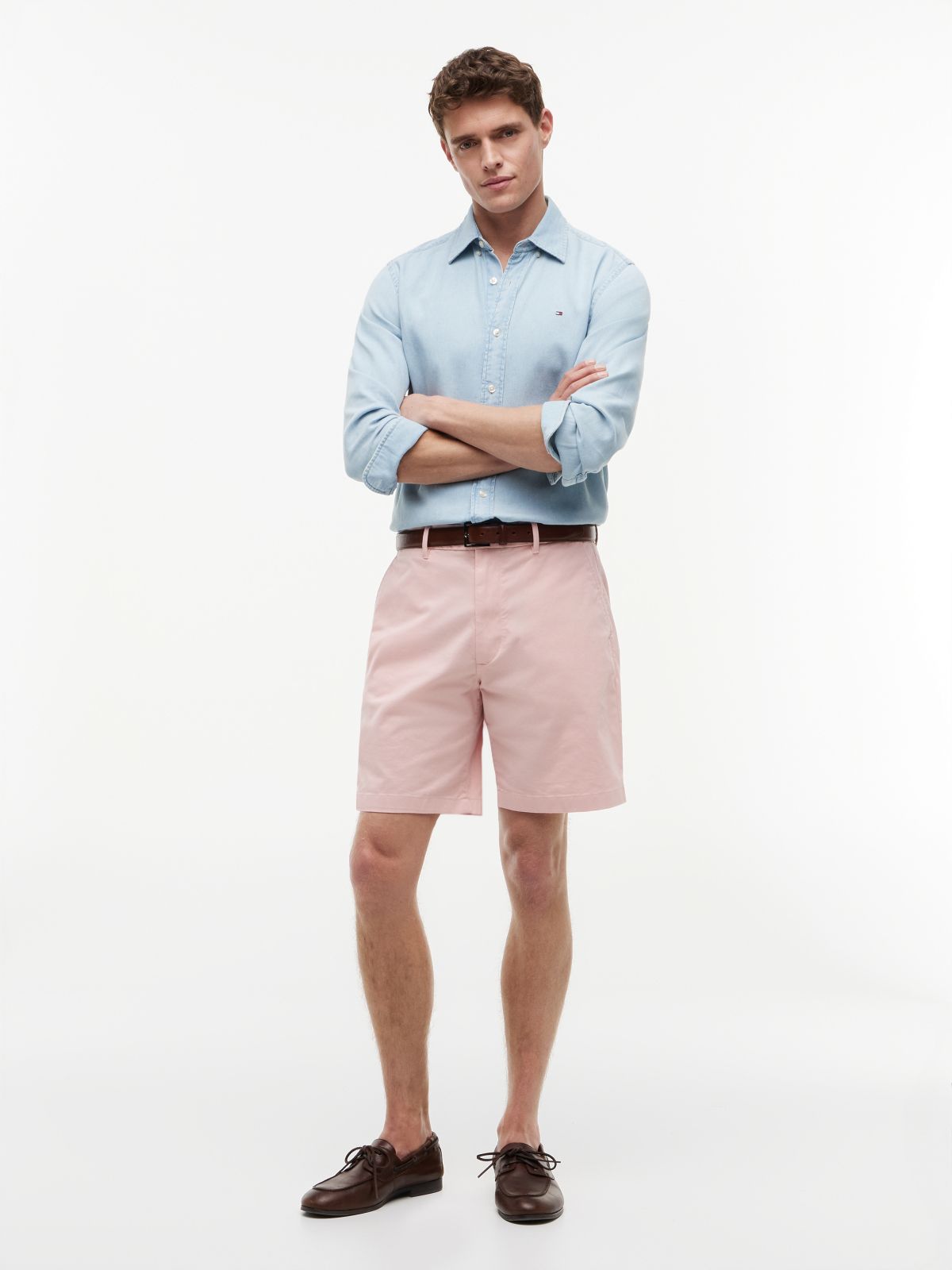 Dover Regular Straight Twill Chino Shorts — Pink