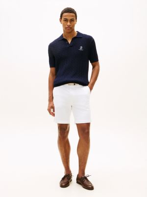 white dover twill chino 8 inseam shorts for men tommy hilfiger