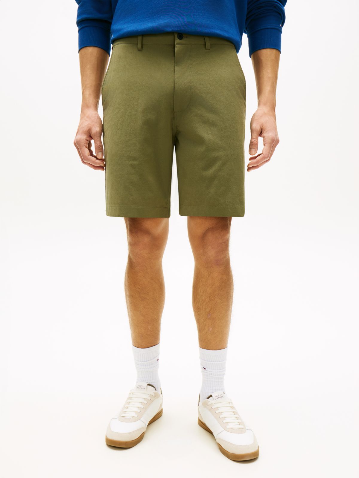 Dover Regular Straight Flag Embroidery Chino Shorts — Green