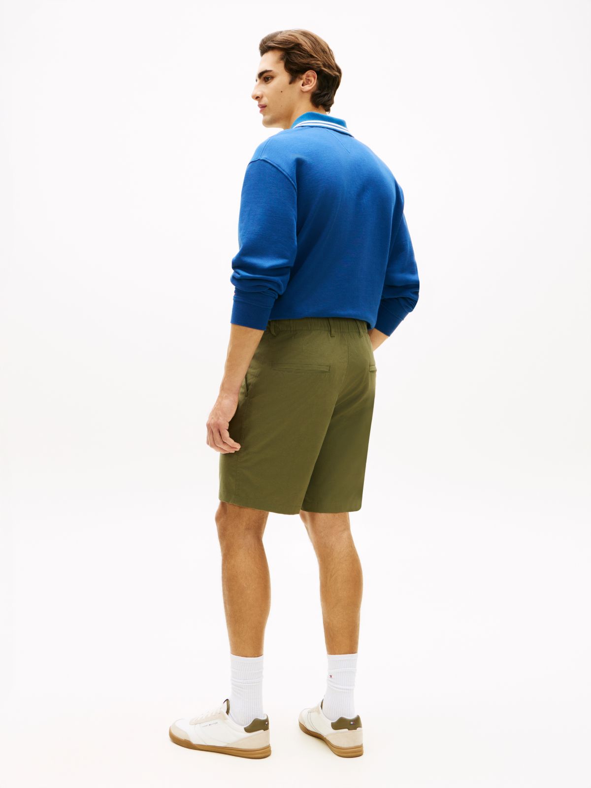 Dover Regular Straight Flag Embroidery Chino Shorts — Green