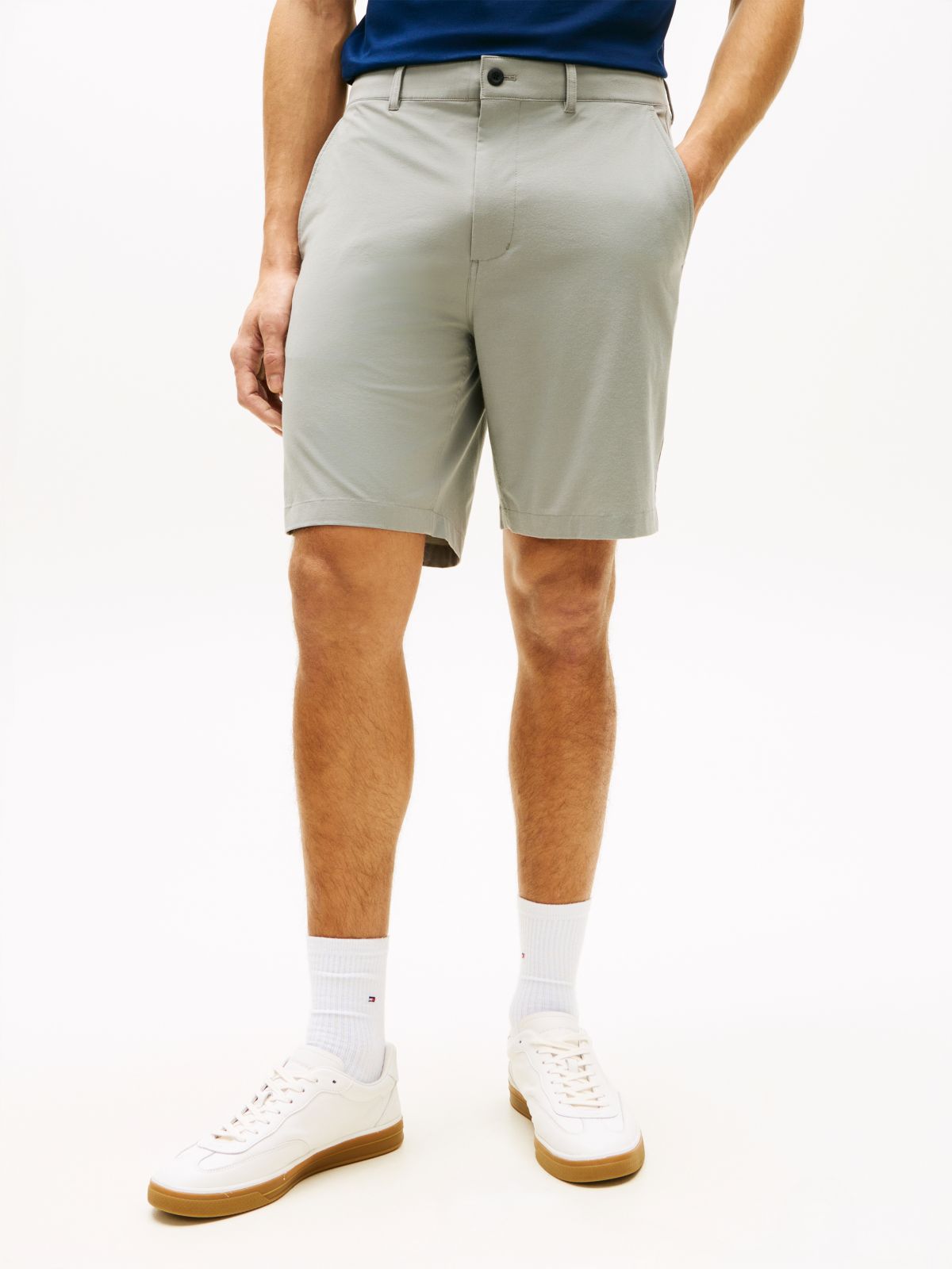 Dover Regular Straight Flag Embroidery Chino Shorts — Grey