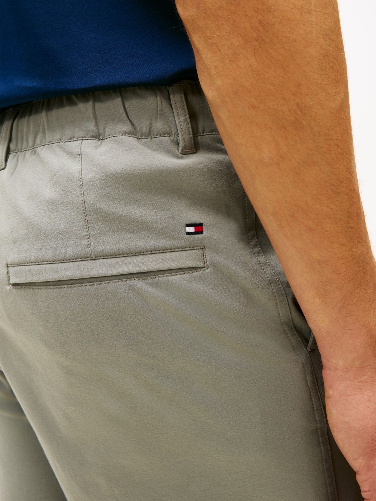 Dover Regular Straight Flag Embroidery Chino Shorts — Grey