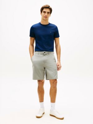 grey dover flag embroidery 8 inseam chino shorts for men tommy hilfiger