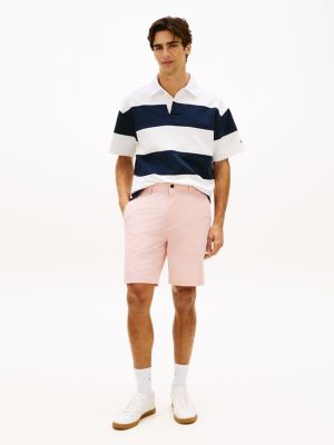 pink dover flag embroidery 8 inseam chino shorts for men tommy hilfiger