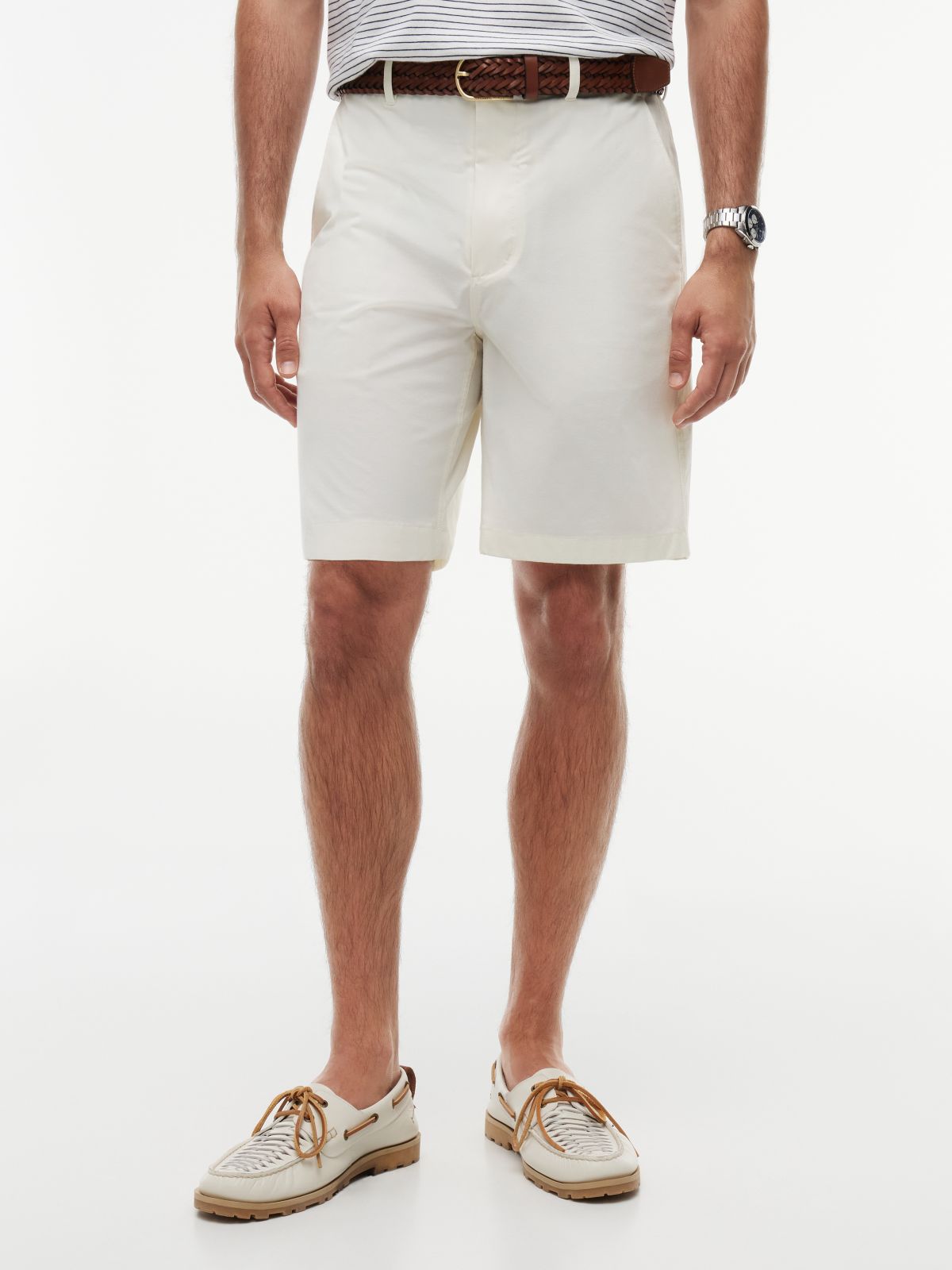 Dover Regular Straight Flag Embroidery Chino Shorts — Yellow