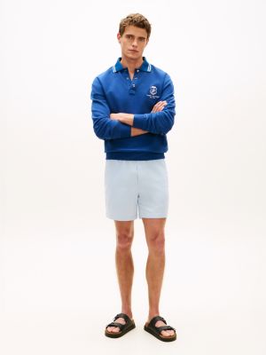 blue dover paper touch poplin 6 inseam shorts for men tommy hilfiger