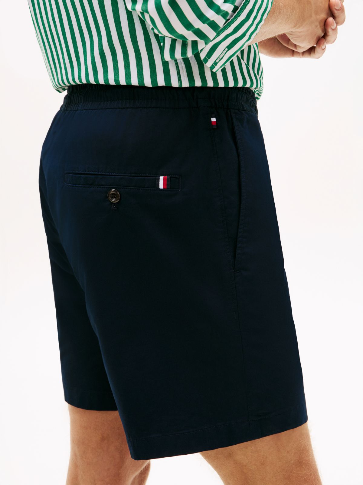 Dover Regular Straight Paper Touch Poplin Shorts — Blue