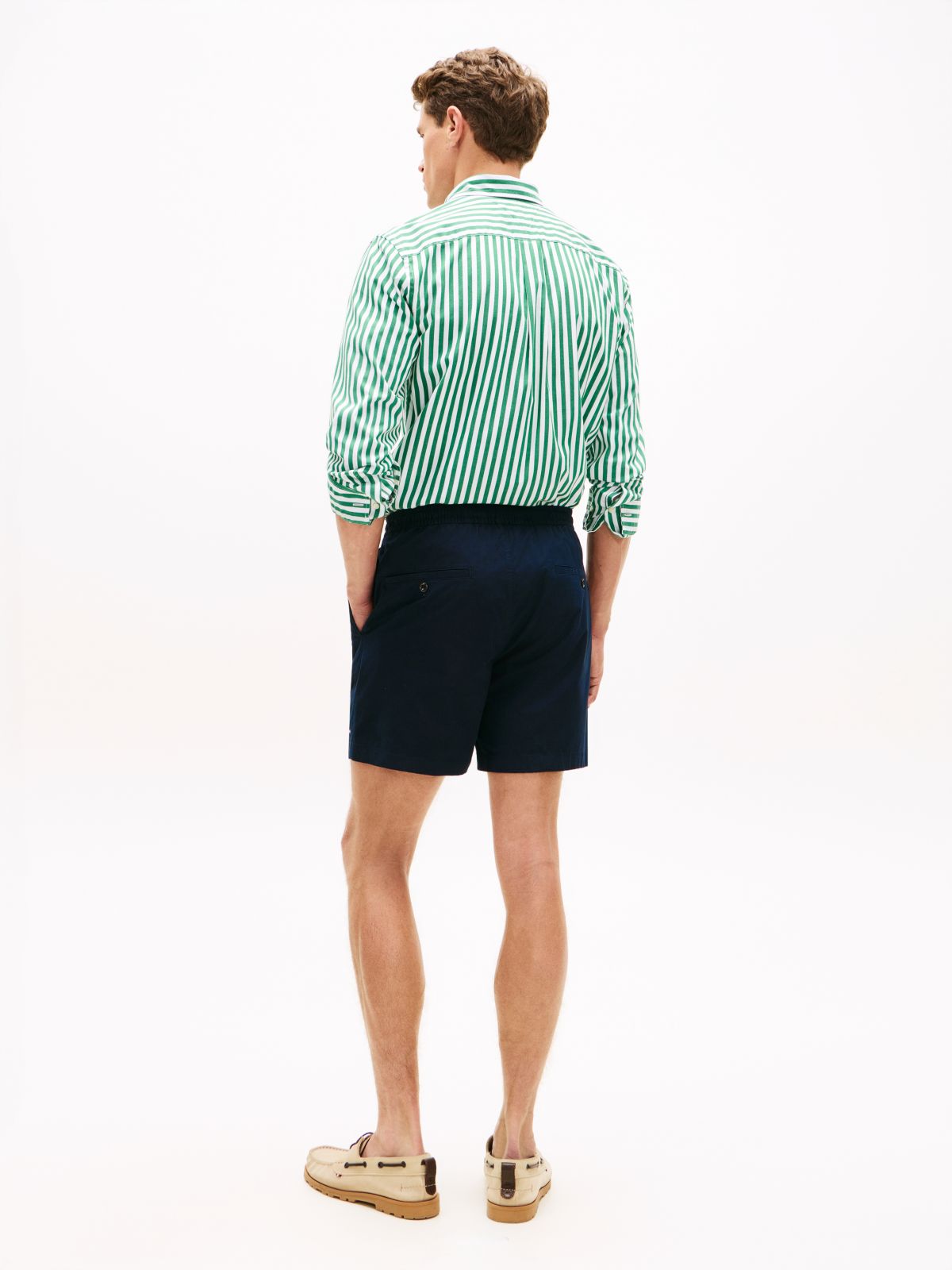 Dover Regular Straight Paper Touch Poplin Shorts — Blue