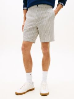 Dover Regular Straight Stripe Seersucker Chino Shorts — Blue 2