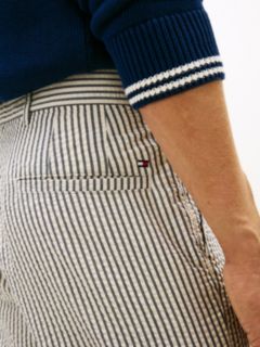 Dover Regular Straight Stripe Seersucker Chino Shorts — Blue 3