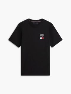 Logo Embroidery Jersey Crew Neck T-Shirt — Black 5