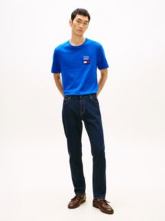 Logo Embroidery Jersey Crew Neck T-Shirt — Blue 3