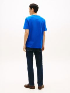 Logo Embroidery Jersey Crew Neck T-Shirt — Blue 4
