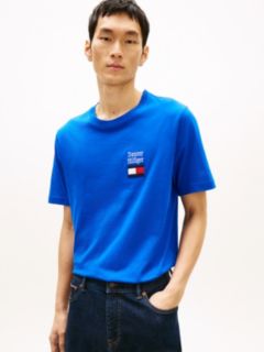 Logo Embroidery Jersey Crew Neck T-Shirt — Blue 1