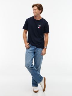 Logo Embroidery Jersey Crew Neck T-Shirt — Blue 2