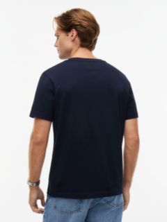 Logo Embroidery Jersey Crew Neck T-Shirt — Blue 4
