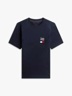 Logo Embroidery Jersey Crew Neck T-Shirt — Blue 5