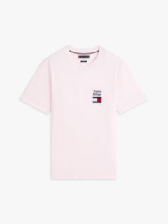 Logo Embroidery Jersey Crew Neck T-Shirt — Pink 5
