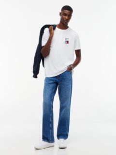 Logo Embroidery Jersey Crew Neck T-Shirt — White 2