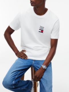 Logo Embroidery Jersey Crew Neck T-Shirt — White 3