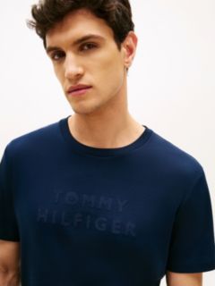 Tonal Logo Interlock Knit T-Shirt — Blue 2