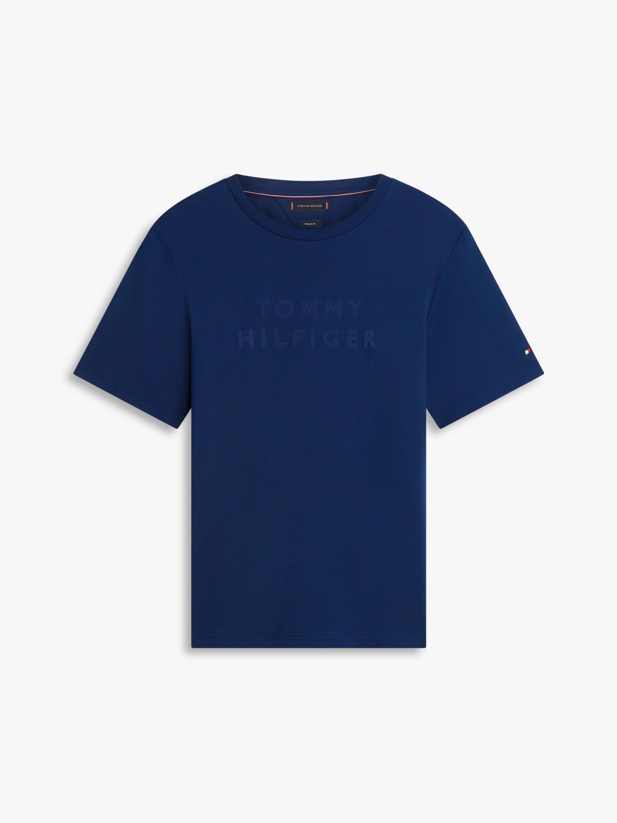 Tonal Logo Interlock Knit T-Shirt — Blue