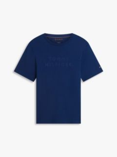 Tonal Logo Interlock Knit T-Shirt — Blue 5