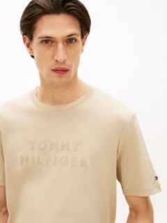 Tonal Logo Interlock Knit T-Shirt — Khaki 2
