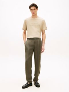 Tonal Logo Interlock Knit T-Shirt — Khaki 3